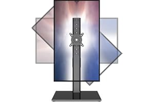 Hemudu Supporto Singolo per Monitor da 27 a 43 pollici, Alto Supporto Monitor da Scrivania con Base Regolabile, Monitor Braccio fino a 35kg con girevole ± 45 °