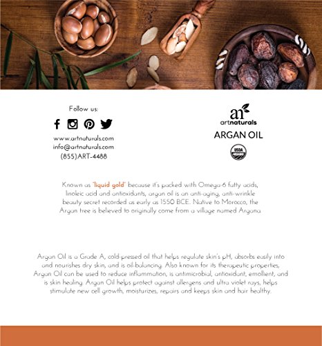 ArtNaturals Kaltgepresstes Reines Arganöl aus Marokko – 120 ml – Unberührt – 100% Argania Spinosa - 2