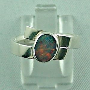 Sterling Silberring mit Top Semi Black Opal 0,81 ct