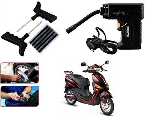 Unplug Clip Terminal Inflator For Car /Bike/Motorcycle/Scooty With Puncture Repair Kit -UNP TIF00B410 (Black)with 1 Year Warranty For - Hero Electric Optima Plus Burgundy RS.1449 (34.00% Off) - Amazon