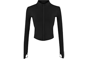 Uaneo Damen-Jacke mit Reißverschluss, schmal, für Yoga, Workout, Sport, Weiß