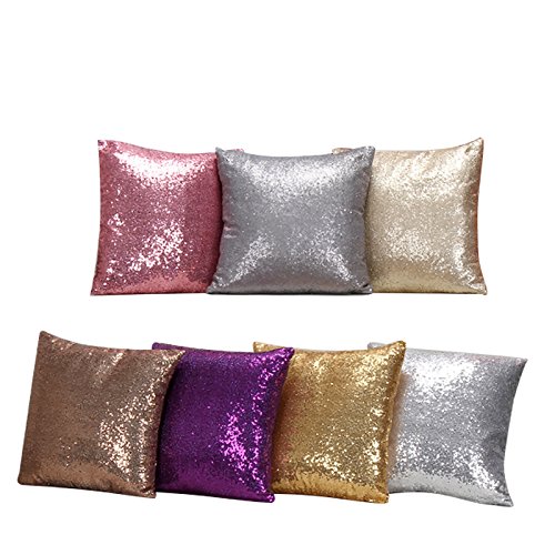 40 x 40cm Solid Color Funkeln Kissenbezug Paillette Dekokissen Fall Startseite Schlafzimmer Sofakissen Kissenabdeckung Gold - 4