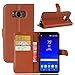 Produktbild Adrian B Gonzalez S8 Active Case, Einfarbig Litchi Muster Wallet Style Front Schnalle Flip PU Ledertasche mit Kartensteckplätzen für Samsung Galaxy S8 Active (Farbe : Braun)