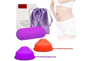 IXYHKB Menstrual Cups, Soft Period Cups with Storage Bag, Menstrual Cups Period Kit of Small Menstrual Cup and Large Menstrual Cup, Silicone Period Cup, Reusable Menstrual Disc Tampon Pad Alternative