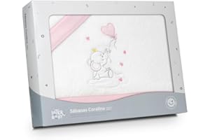 Danielstore Sábanas Minicuna Coralina, 50x80 cm | Extra Suave, Bajera Ajustable, encimera y Funda de Almohada | Invierno bebé