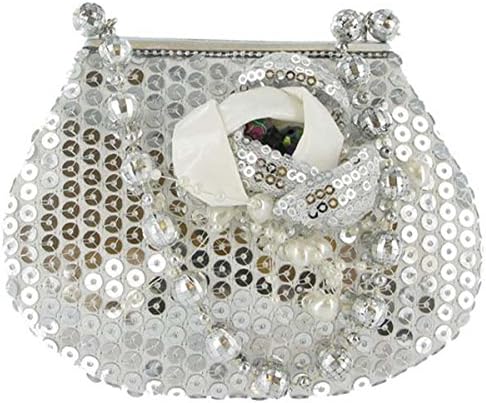 Silver Sequin Handbag Fun Money Bank. Girls Lady Decorative Coin Piggy Box Brand New