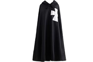 Feynman Disfraz de caballero medieval para hombre, disfraz de caballero templario, cruzado, capa LARP, templo, falda de arma, hospitalleros, abrigo, carnaval, cosplay
