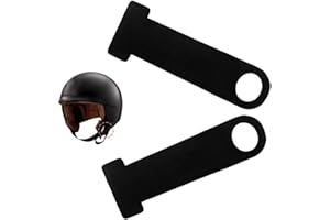 LiJuanWang Lucchetto Per Casco, 2 Pezzi, D-Ring Lock, Nero, Acciaio Inossidabile, 8.9 x 3.0 cm / 3.5 x 1.2 inches, Compatibile con Moto