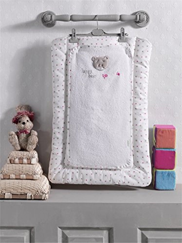 Baby Changing Mat Soft Padded Easy Clean, removable and washable, Cute bear pink, Oeko -Tex Standard 100 , 100% cotton , cuddle soft