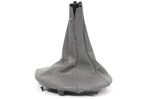 VQEOEOT Schaltknauf Schaltmanschette Schalthebel, Schaltsack aus PU-Leder, Schaltknauf Schaltknauf Gamasche Kofferraumabdeckung, Kompatibile mit Auto Panda 2003–2012, 500C, grau