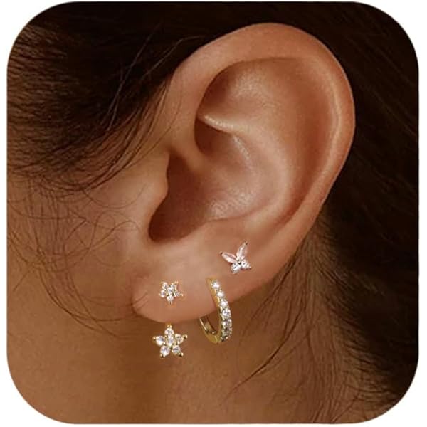 ADRAMATA 5 Paia Orecchini In Acciaio Inossidabile 316L CZ | FindTheDeal