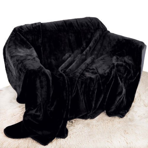 Black Mink Throw Luxury Soft Plush Extra Large (200cm x 240cm- Suitable for King Size Bed or 2/3 Sea Black Mink Throw Luxury Soft Plush Extra Large (200cm x 240cm- Suitable for King Size Bed or 2/3 Sea