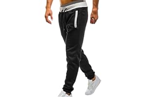 GENERIC Jean de jogging pour homme, taille moyenne, pantalon uni décontracté, jogging, sport, élastique avec poches, pantalon pour homme, pantalon de survêtement pour homme, fond ouvert, 4XL