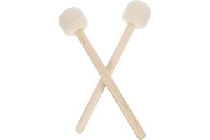 Vaguelly 2 Stücke Marschtrommel Schlägel Percussion Drumsticks mit Filzkopf Holzgriff Paukenschlägel für Bassdrum