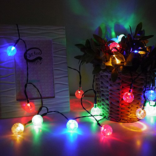 Satu Brown 60er LED Solar Lichterkette Garten Globe Außen Licht Bunt 11 Meter, Dekorative Beleuchtung für Terrasse, Party, Hochzeit, Camping, Weihnachten, Hof, Outdoor, Fest Deko usw. - 7