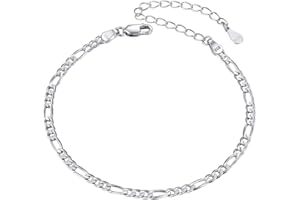 ChainsHouse Cavigliere in Argento Sterling Bracciale per Donne Catena Cubana/Figaro Regolabile in Acciaio Inossidabile/S925/Rame Ragazze Charm Cavigliera Piedi Nudi Gioielli da Spiaggia Estiva