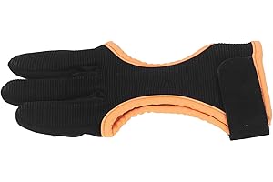 GONETRE Guantes de tiro con arco, guantes de tres dedos, guantes de tiro con arco, guantes de tiro con arco, accesorios de arco, protector de mano de tres dedos, transpirable, de poliuretano, recurvo, para