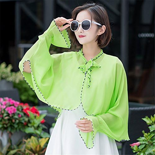 ZHANGYONG Sunscreen Shawl Female Summer Driving Anti Ultraviolet Snow Sweater Long Sleeved Silk Scarf Adult - Green (2) Birthday Present Mother'S Day Gift