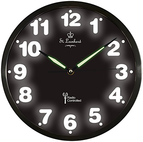 St. Leonhard Funk-Wanduhr mit weißer LED-Zifferbeleuchtung und Quarz-Uhrwerk - 4