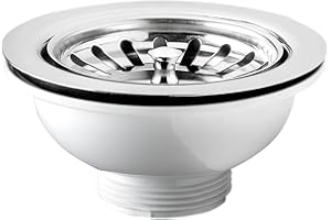 Schläfer 439726 | Piletta di Scarico per Lavello Tipo Basket Senza Troppo Pieno, Foro Ø 90mm, Pilettone Ø 114mm, Piletta Standard da 1"1/2 in Acciaio Inox con Vite e Cestello