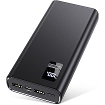 Power Bank 60000 MAh Con 7 Uscite, 4 Cavi Integrati E Lampada LED – Ricarica Rapida 40W Per Smartphone E Tablet