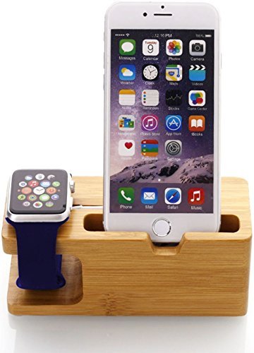 Gpct 100 Natural Bamboo Iwatch Wood Charging Stand Stock Cradle Holder Dock Nightstand Station 2 In 1 For Apple Iphone X 8 7 6s 6 5s 5c 5 Se Apple Watch Series 1 2 38 Mm 42mm Watch Buy Online