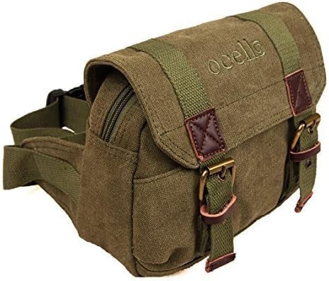 Mens Womens Ocello Canvas Bumbag Money Pack Travel Holiday Festival Waist Bag (Olive)