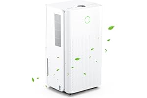 JERVAMNI Dehumidifier, Quiet Dehumidifiers for Home 12L/Day, Dehumidifier for Damp/Moisture/Drying Clothes with 24H Auto-off Timer, 2.2L Water Tank, Continuous Drainage