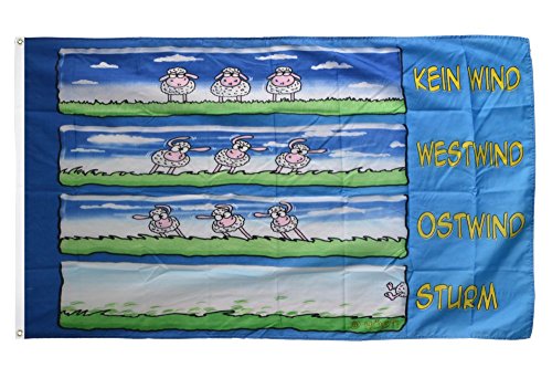 Fahne / Flagge Schafe im Wind + gratis Sticker, Flaggenfritze®