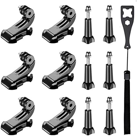 Followsun 13-in-1 Accessory Kit for Gopro, Vertical Surface Quick Mounting J-Hook Buckle Mount, Long Thumb Screw for GoPro Hero(2019)/Fusion/Max/Hero 8 7 6 5 4 Session 3+ 3 2 1 DJI OSMO Pocket Campark