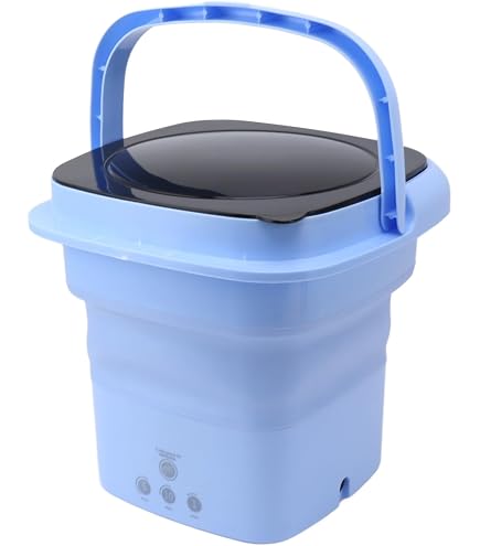 Mini Machine à Laver Pliable 11 L - Portable Automatique Pour Dortoir, Voyage, Camping-Car - ABS/PP + Tuyau Drainage - Prise UE