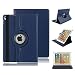 Produktbild Schutzhülle für 9.7 Zoll / iPad Air , elecfan® 360°Deluxe Schutzhülle für iPad Air ( 1. Gen. ) Smart Case Sleep / Wake Funktion 360 Grad drehbar Etui Kunstleder Schutz Hülle Ständer Displayschutz Cover Tasche (iPad air, Blau)