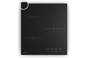 Klarstein Velaire Piano Induzione 45cm - 3 Zone, 5500W, Cursore Touch, Timer, Blocco Bambini, Calore Residuo, Vetro Nero, Piastra Induzione Compatta per Cucina Moderna