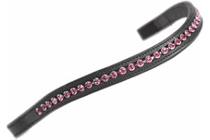 Shires Velociti GARA Large Diamante Browband - Black/Pink