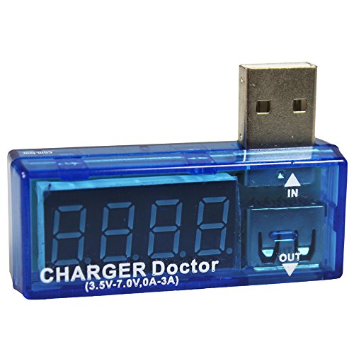 COM-FOUR® USB Charger Doctor Multimeter Ladegerät Detektor Strom- und Spannungsmesser Digitaler Voltmeter Tester 3,5 V-7,0 V, 0-3A (1 Stück) - 2