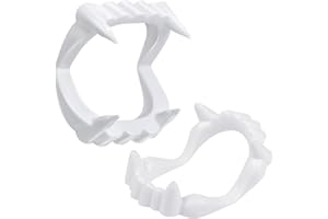 MUPKVY Vampire Teeth for Kids, 2 Pcs White Fake Fangs for Costume, Halloween Cosplay Party Favors for Supplies Masquerade Halloween Party Favors