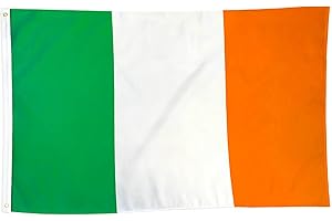 SHONYE 150x90cm Bandera Irlanda, Bandera de Irlanda con 2 Ojales de Metal, Bandera Nacional Irlandesa de Color Brillante, Bandera Irlandesa Decorada en Eventos Deportivos, Fiestas, Desfiles