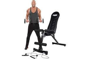 Miweba Sports MB-200 Banc de musculation pliable - Charge maximale de 200 kg - Sport maison - Abdos musculation appareil - Smartworkout - Musculation homme - Machine musculation - Fitness
