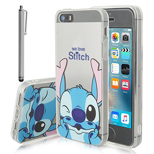 Funda transparente de silicona con diseño de dibujos animados Disney para Apple iPhone 5, 5S y SE, de la marca VComp-Shop®