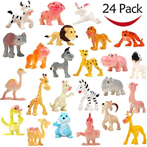 Animales De Juguete, Paquete De 24 Mini Animales Salvajes De Plástico, Conjunto De Juguetes De Modelo, Juguetes Funcorn, Juguetes De Figuras Animales De La Selva, Conjunto Para Niños Y Niñas