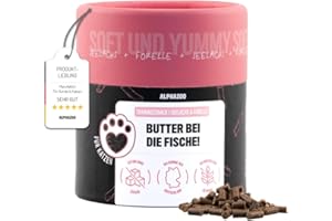 alphazoo Butter Bei die Fische! 65 g I Softe Leckerli Sticks Pstrąg + łosoś dla kotów I ekstra rybne, bez zbóż, bez cukru, naturalne przekąski dla kotów I zdrowe smakołyki dla kotów w nagrodę