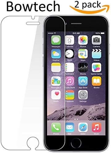 Iphone 6 Plus / 6S Plus Tempered Glass Screen Protector, Bowtech [2-Pack] ULTRA CLEAR , SHATTER PROOF ,ANTI SCRATCH ,BUBBLE FREE ,9H HARDNESS 3D Touch Compatible Premium Screen Guard