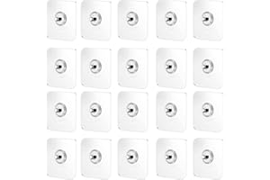 TSLRSA 20 Pezzi Ganci Adesivi,Ganci Autoadesivi Portafoto Antitraccia,Ganci per Quadri Muro Adesivi,Ganci Autoadesivi per Quadri Trasparenti Appendi Quadri Senza Chiodi,No Foratura,per Orologio,Foto