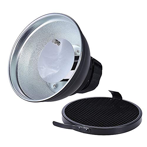 Andoer 5 9   15cm  Argent Dish beaut   Diffuseur w   30 degr  s en nid d abeille pour Neewer Canon Nikon Yongnuo Godox Meike Vivitar Photographie sur l appareil photo flash Speedlite Speedlight