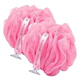 Bodylife Exfoliating Bath & Shower Body Puff/Scrunchie/Buffer Flamingo Pink 55g Twin Pack