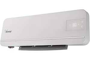 Bimar Radiateur Soufflant Mural HP116, Radiateur Soufflant électrique Faible Consommation, Éléments en Céramique Chauffants, 2 Puissances de Chauffage avec Télécommande et Minuterie