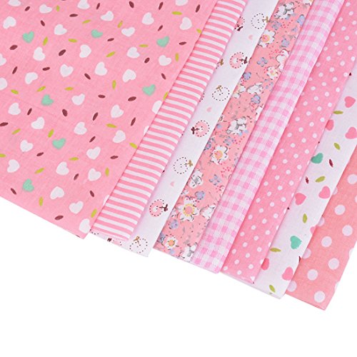 Souarts Set Stoffpakete DIY Baumwolltuch 25cmx25cm Rosa - 2