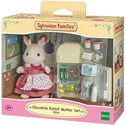 SYLVANIAN FAMILIES Rabbit Mother Set Maman Lapin Chocolat/Réfrigérateur, 5014, Multicolore