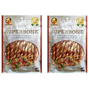 Foodie Puppies Superbone All Natural BBQ Chicken Sticks Dog Treat, 9 in 1 (BBQ, Pack of 2)