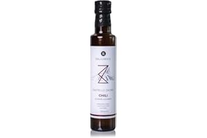 ‎DELIGREECE DELIGREECE - Castello Zacro Chili-Olivenöl | Kaltgepresstes Olivenöl mit frischen Chilis. Fruchtiges Oliven Öl ohne Zusätze aus Kreta, perfekt zum Braten, Kochen und Backen | 250ml